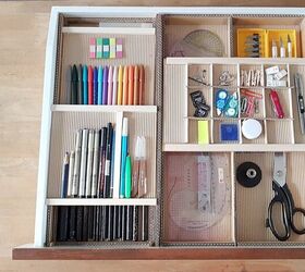 17 brilliant ways crafters keep their craft rooms organized, Organize your desk drawers with trays