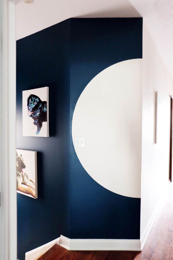 10 tcnicas legais de pintura que deixaro sua casa mais bonita, Como fazer um DIY f cil pinte uma forma meio redonda na parede