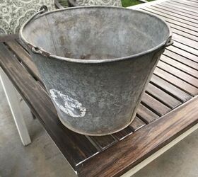 metal bucket to planter