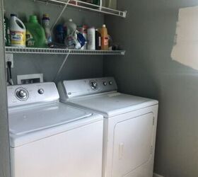 If you have wire shelving you might want to see this laundry room flip