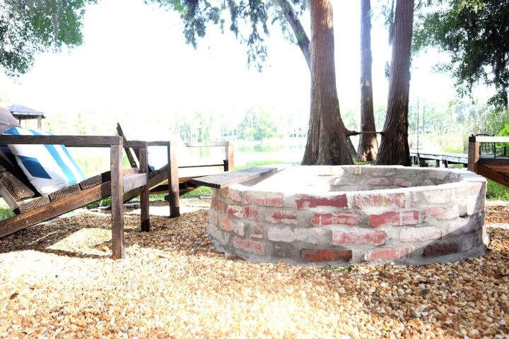 diy brick fire pit made with leftover bricks