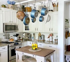 s 21 gorgeous updates that ll help you plan your dream kitchen, Super Easy DIY Ladder Pot Rack for Under 40