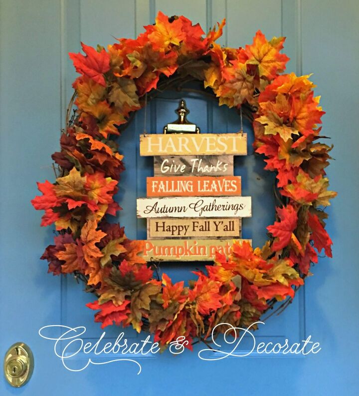 s start planning your prettiest fall porch yet with these 10 ideas, Incredibly Easy Fall Wreath With Dollar Store