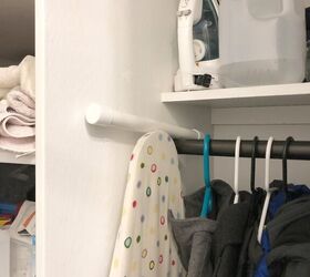 diy iron and ironing board holder for cute laundry room organization