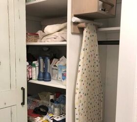 diy iron and ironing board holder for cute laundry room organization