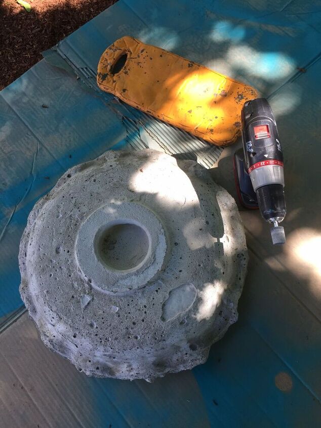 how i painted a cement birdbath