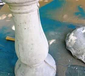 how i painted a cement birdbath