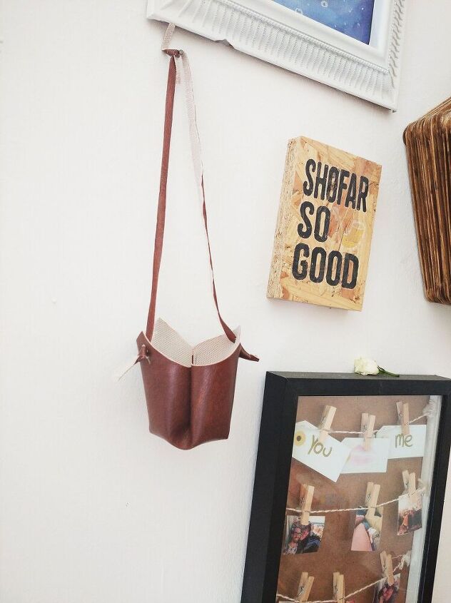 faux leather hanging planters