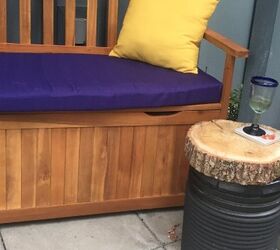repurposing junk to make an outdoor side table