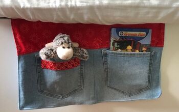  Como fazer um organizador de bolso de cabeceira com jeans velhos