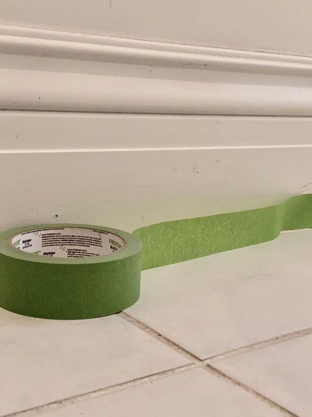 stenciling a tile bathroom floor