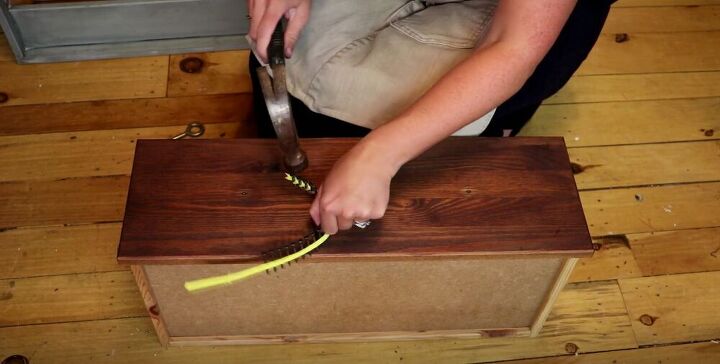 turn a plain ikea rast dresser into a rustic farmhouse nightstand, Rough It Up