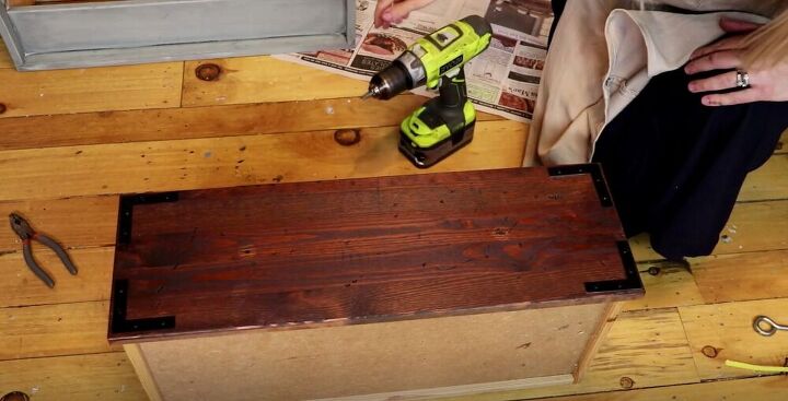 turn a plain ikea rast dresser into a rustic farmhouse nightstand, Add L Brackets