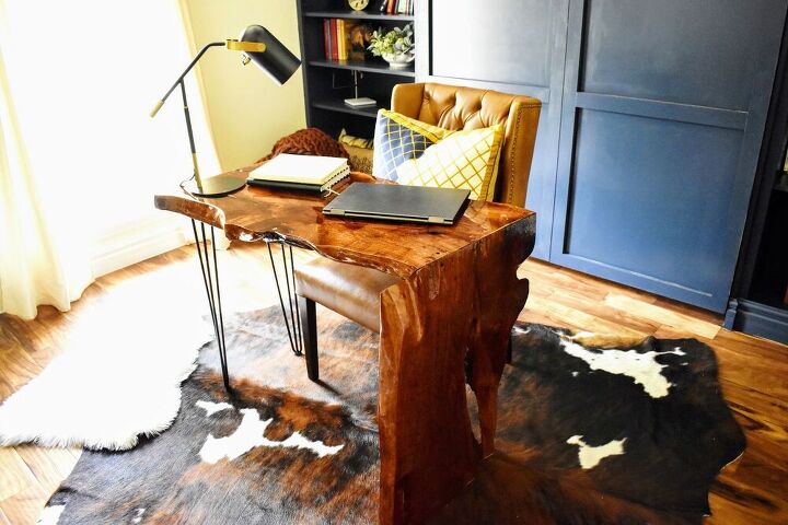 s 14 beautiful diy desk ideas to help you create an at home workspace, Waterfall Live Edge Mesquite Desk