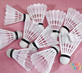 repurposed badminton birdie flowers