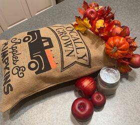 fill a burlap bag for this fall decoration
