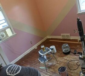 pleasantly pastel painted room, Touching up baseboards