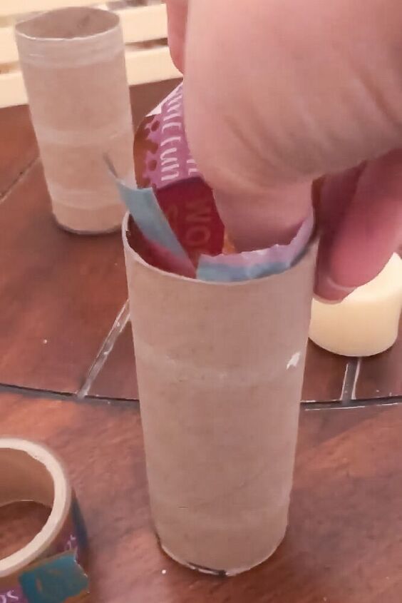 manualidades con rollos de papel higinico velas falsas de bricolaje