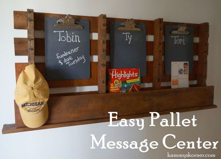 s 28 easy organizing ideas to keep you sane throughout the school year, EASY Pallet Message Board