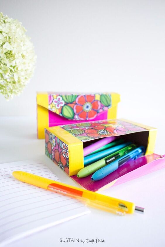 s 28 easy organizing ideas to keep you sane throughout the school year, DIY Upcycled Pencil Case With Duck Tape