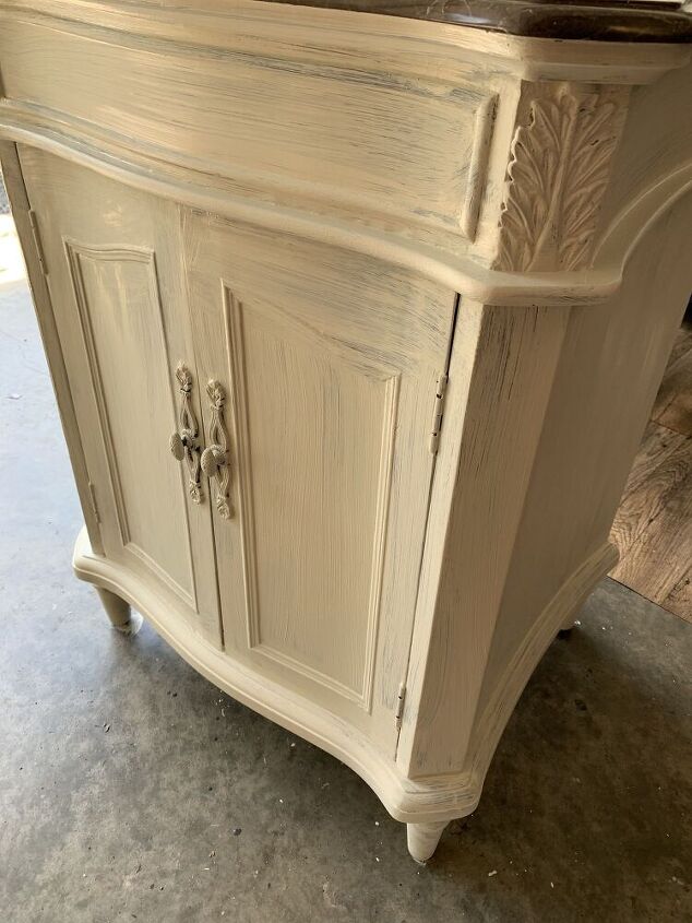 bathroom vanity redesign using retique it chalk paint and prima moulds