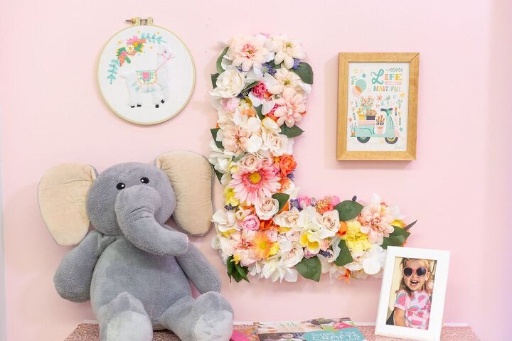 s 12 awesome diy kid s room ideas, Faux Floral Monogram