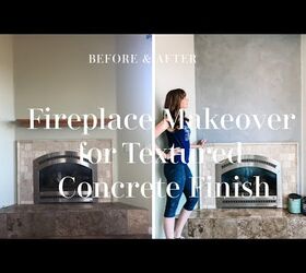 Fireplace Wall Makeover With Concrete Textured Finish