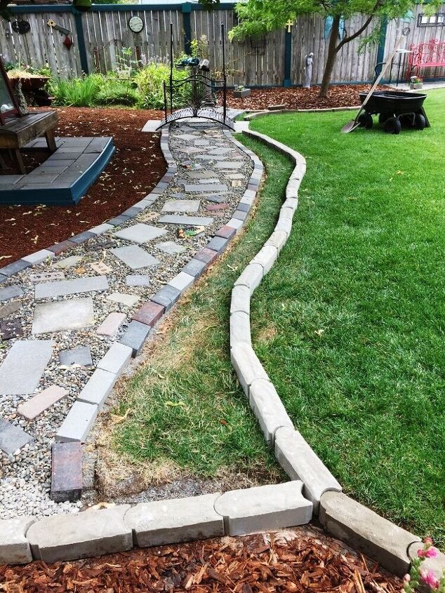 path to nowhere dry river bed or separation between lawn and garden