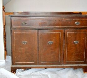 15 shocking makeovers that ll make you rethink your old furniture, How to Transform a Dirty Dingy Vintage Buffet