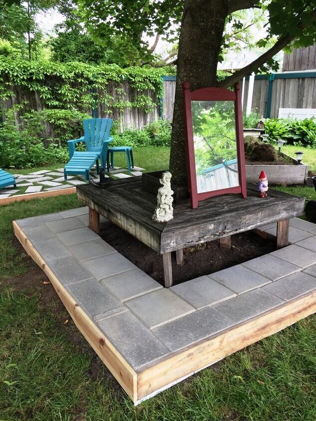 i repurposed bricks to make a patio