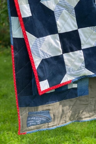 reversible picnic blanket from old jeans