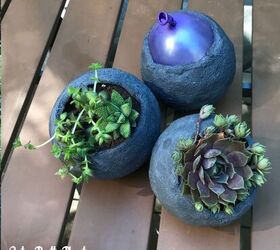 26 formas creativas de exponer tus suculentas, Mini jardineras de cemento para globos DIY