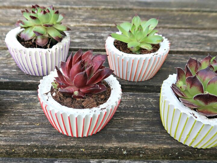 s 26 creative ways to display your succulents, DIY Concrete Planters Cute Pots Shaped Like Cupcakes