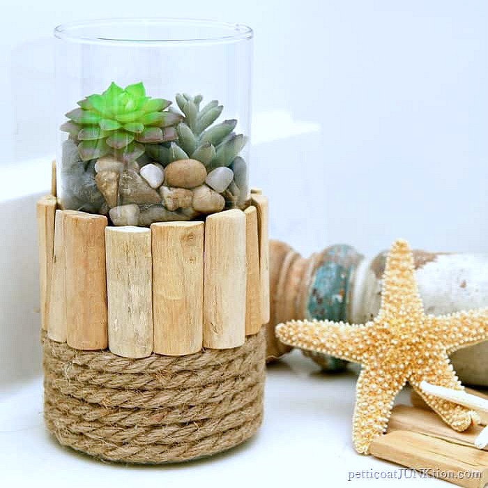 s 26 creative ways to display your succulents, Nautical Style Candle Holder or Succulent Vase