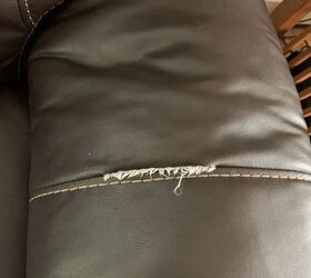 repairing a ripped seam in leather couch