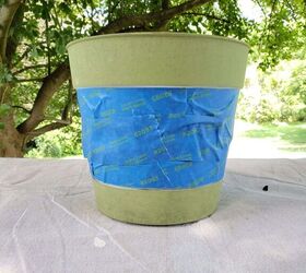 repurposed flower pot using napkins