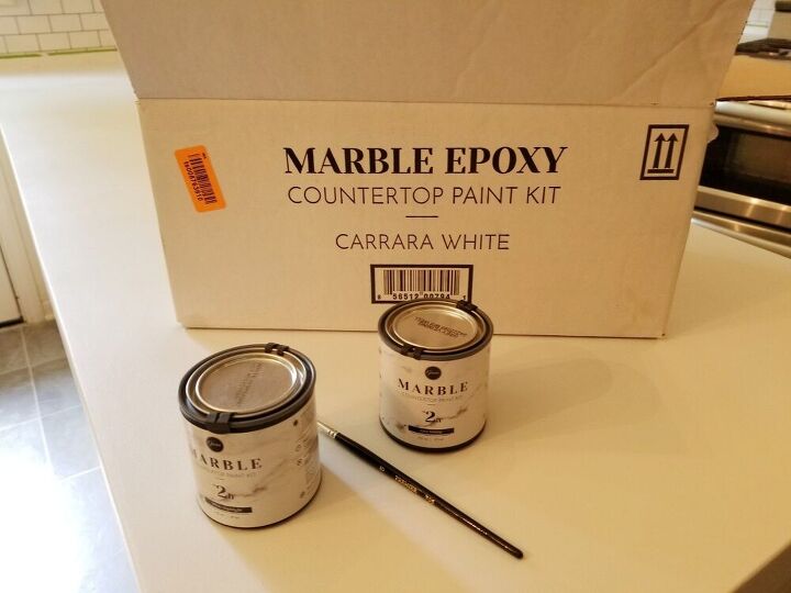 real looking faux marble countertop update