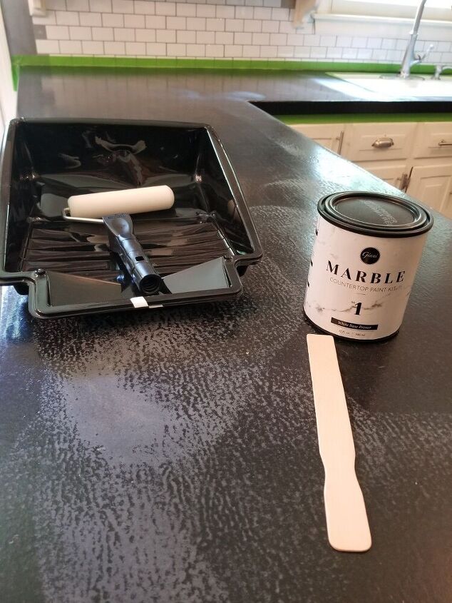 real looking faux marble countertop update