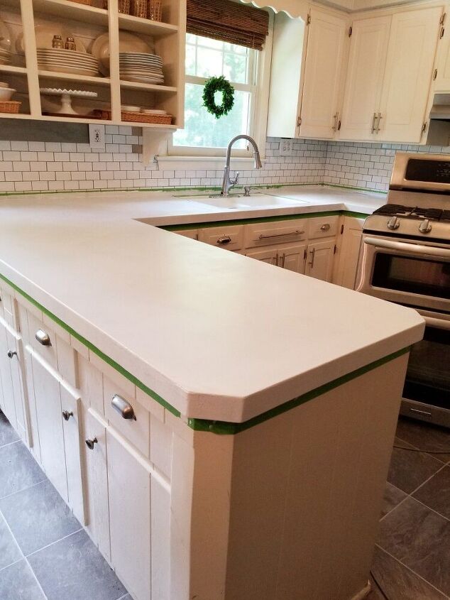 real looking faux marble countertop update