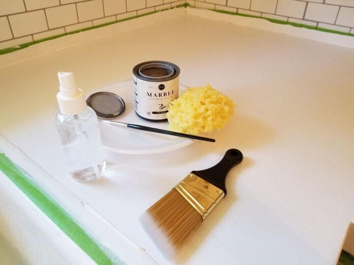 real looking faux marble countertop update