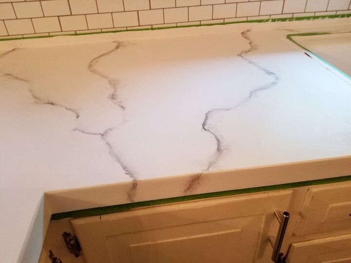 real looking faux marble countertop update
