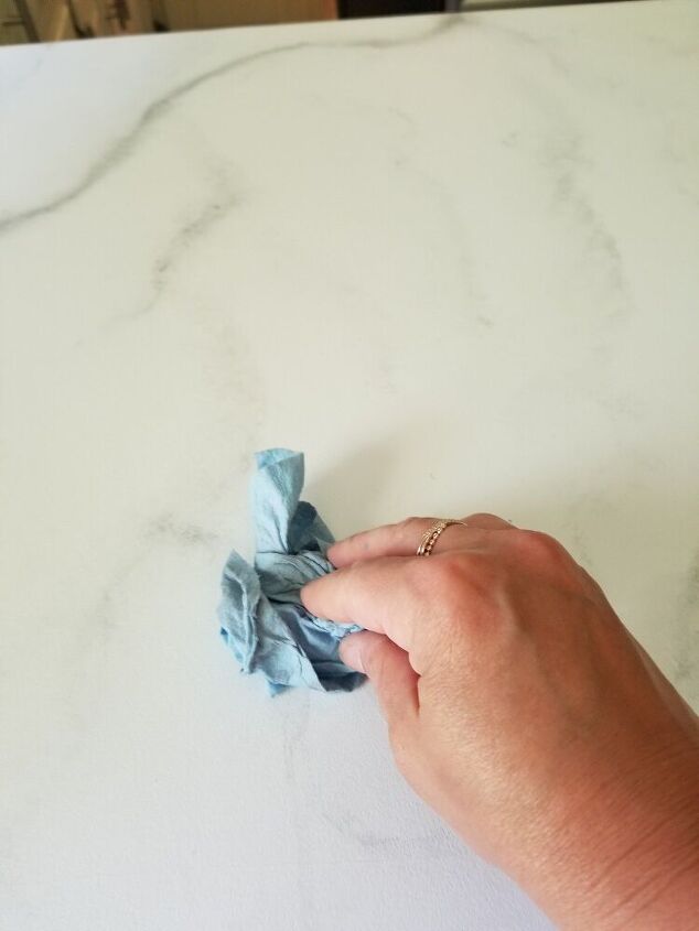 real looking faux marble countertop update