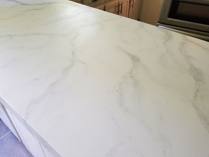 real looking faux marble countertop update