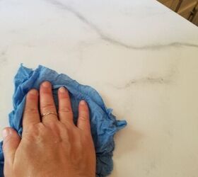 real looking faux marble countertop update