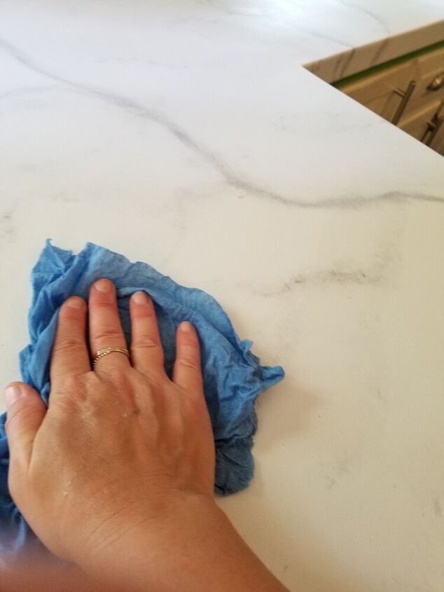 real looking faux marble countertop update