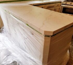 real looking faux marble countertop update