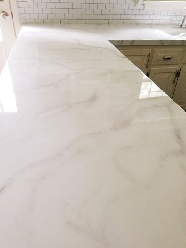 real looking faux marble countertop update