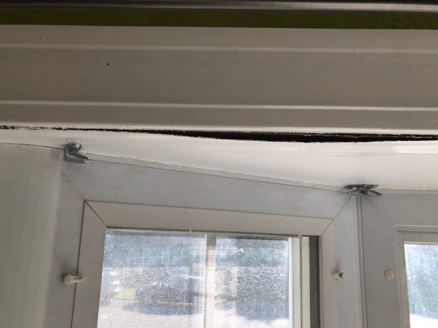 how do i repair the interior top panel of my bay window