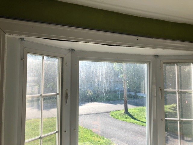 how do i repair the interior top panel of my bay window