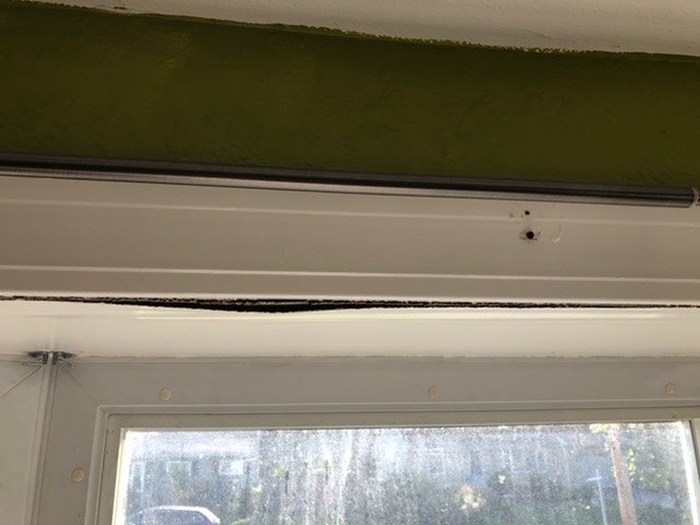 q how do i repair the interior top panel of my bay window
